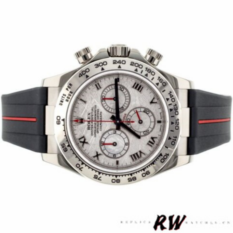 Meteorite Dial Rubber Strap Chronograph 40mm Mens