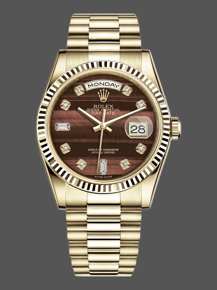 Yellow Gold Diamond Bulls Eye Dial Date