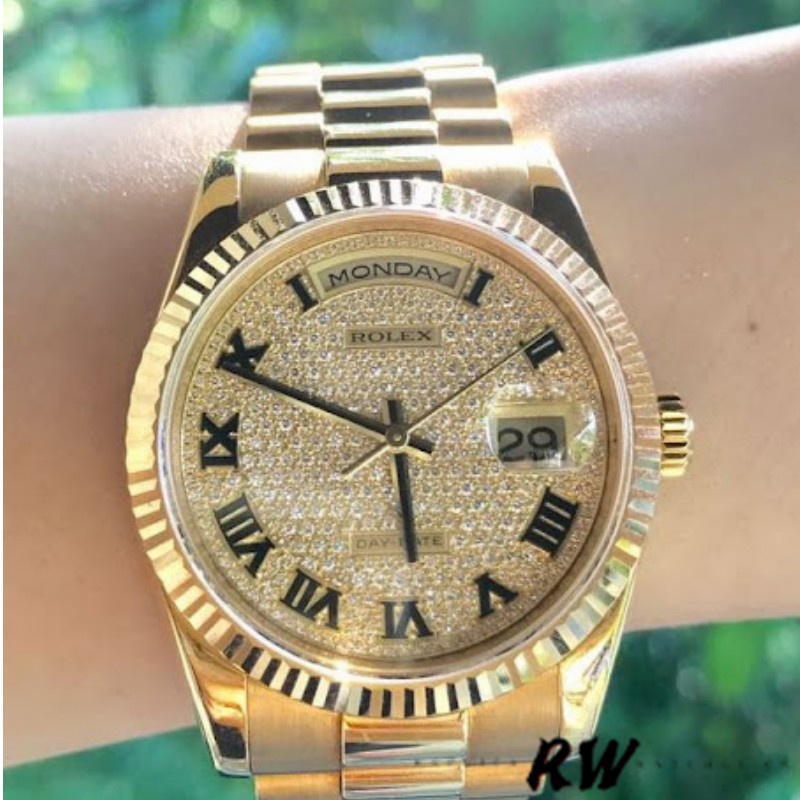 Pave Diamond Dial Date