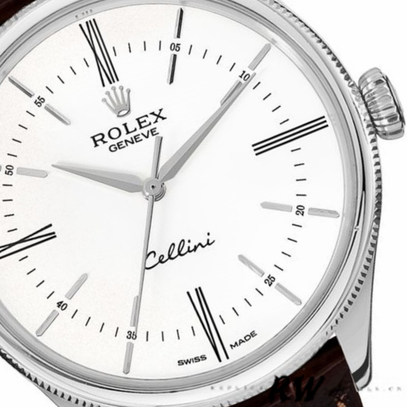 White Dial Brown Leather Strap
