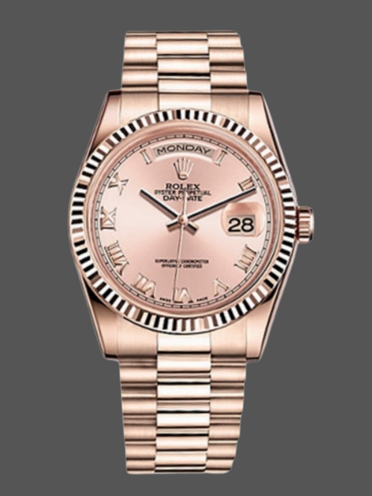 Pink Roman Numeral Dial Date