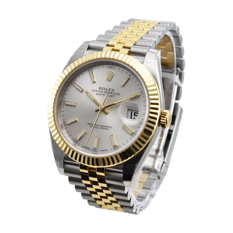 Grey Dial Fluted Bezel Yellow Gold 28mm Lady
