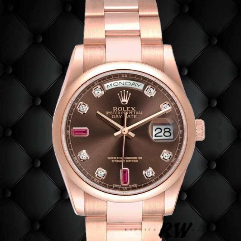 Chocolate Brown Dial Rose Gold Date 36mm Unisex