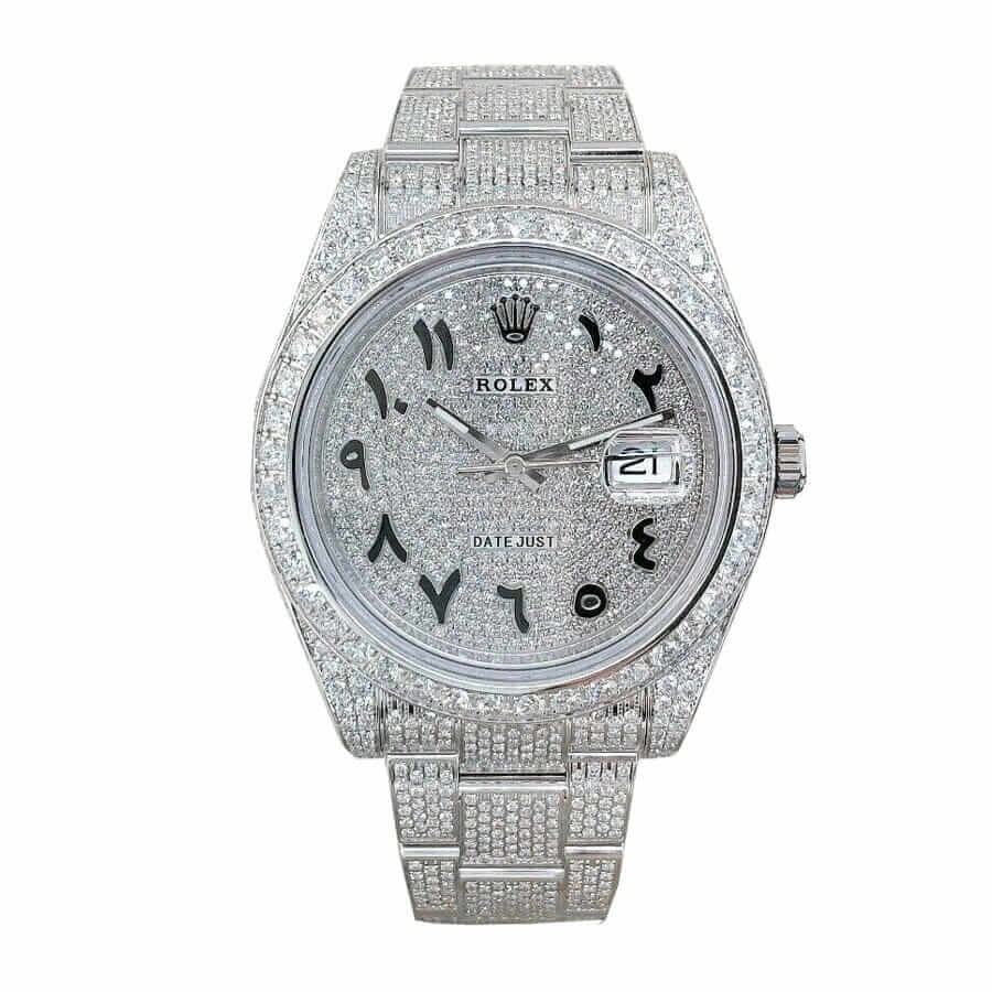Arabic Diamond Dial White Gold 41mm Men