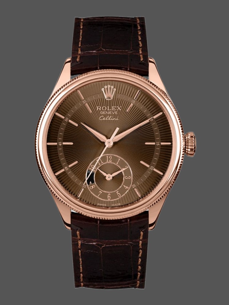 Brown Guilloche Dial Brown Leather Strap