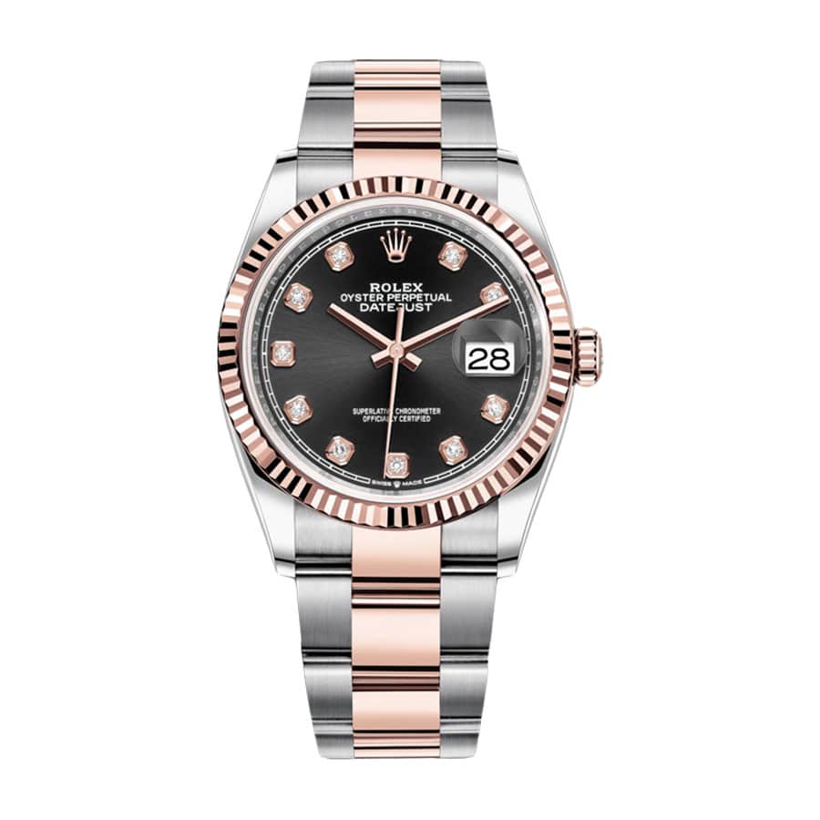 Black Diamond Dial Rose Gold 41mm Men