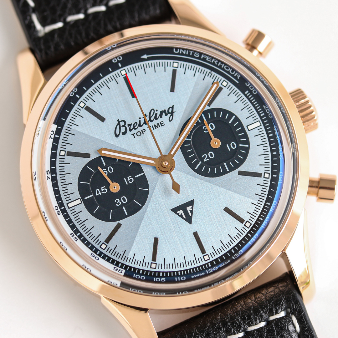 Ice Blue Sunburst Chronograph | 40mm Rose Gold-Toned Case