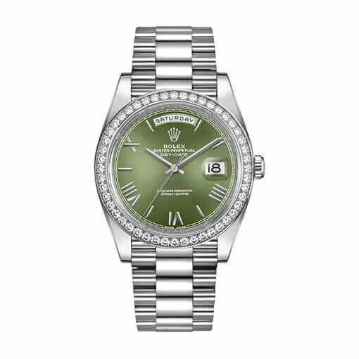 Olive Green Dial Yellow Gold 40mm Men