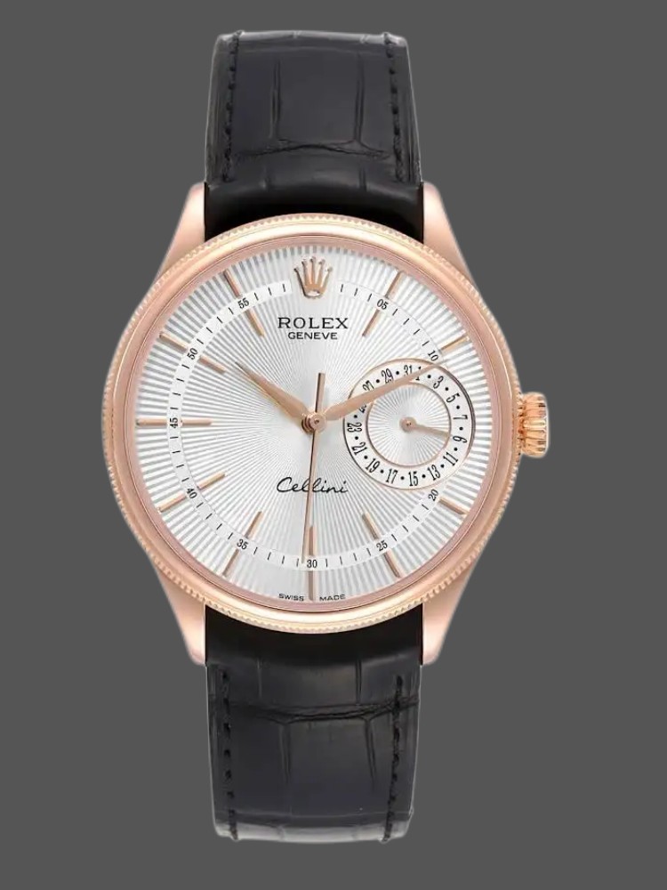 Rose Gold Silver Guilloche Index Dial