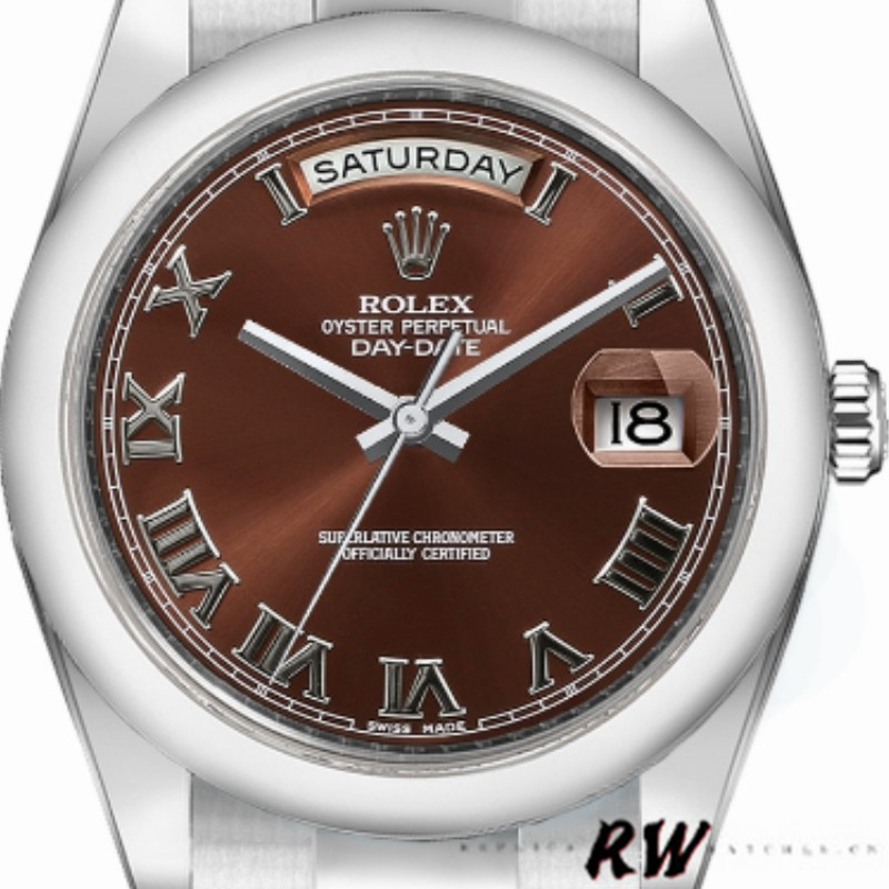 Chocolate Brown Diamond Dial White Gold Date 36mm