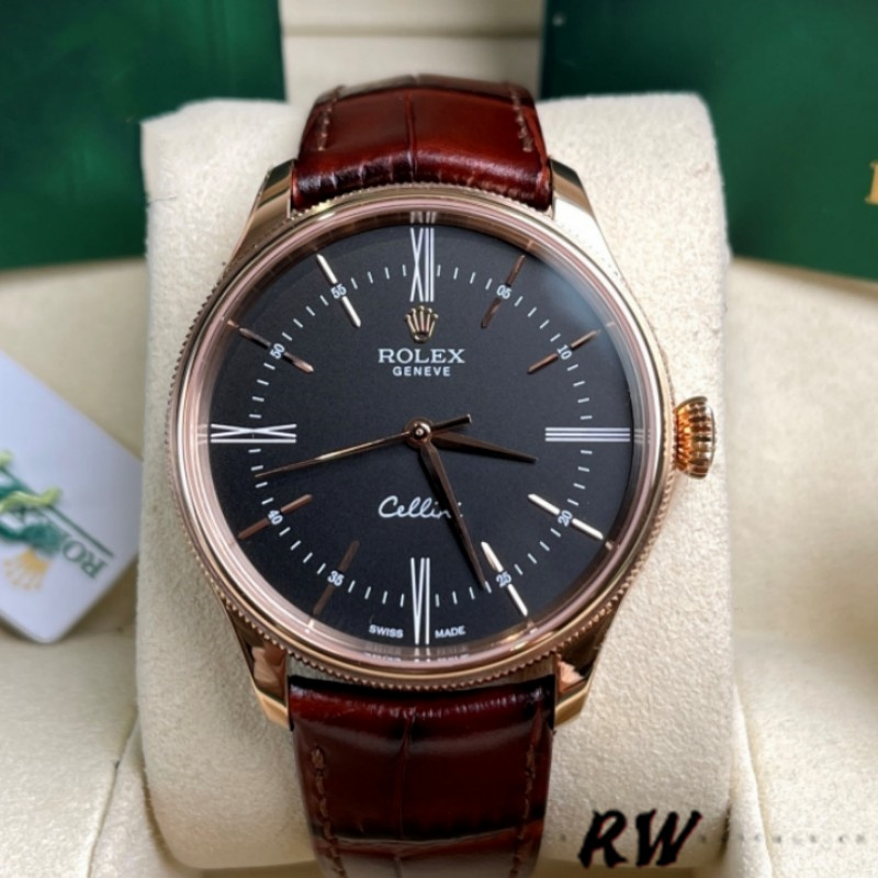 Black Dial Brown Leather Strap