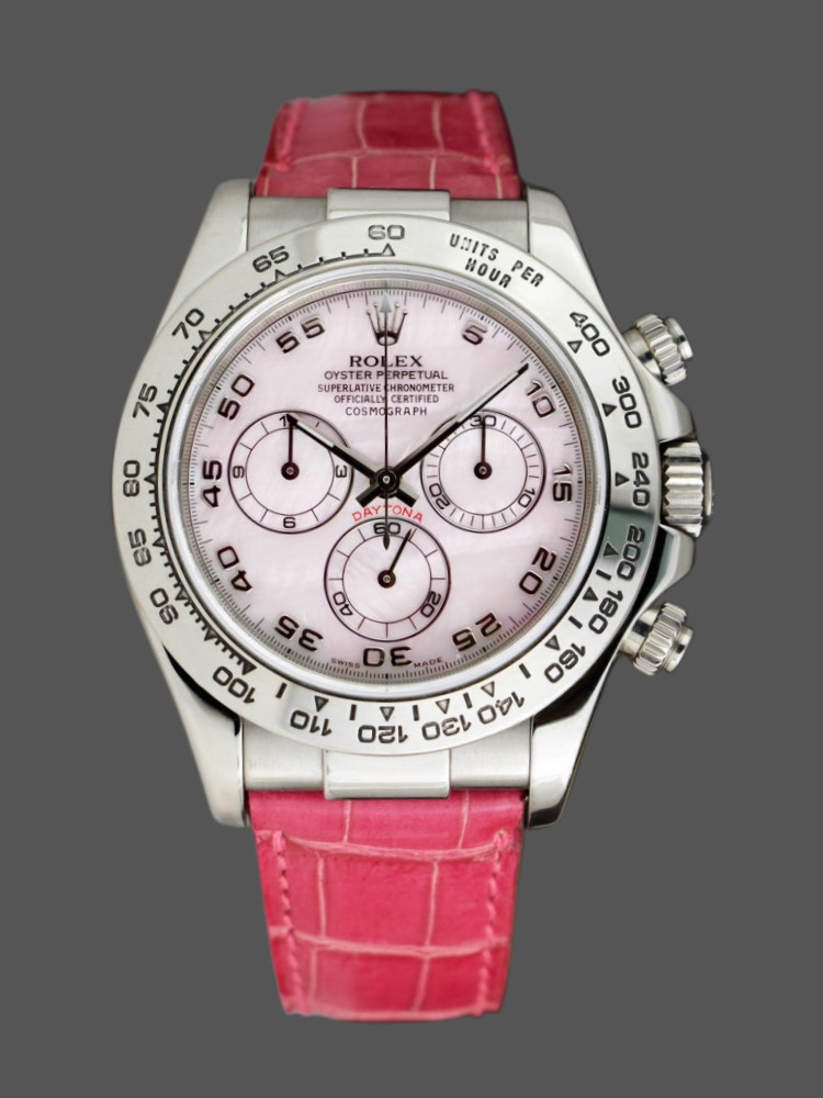 Rose Mother of Pearl Arabic Pink Strap Chronograph 40mm Mens