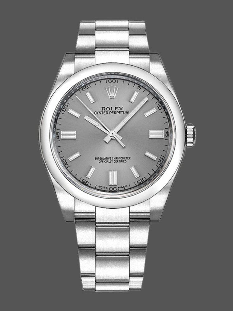 Rhodium Grey Dial Integrated Case 36mm Unisex