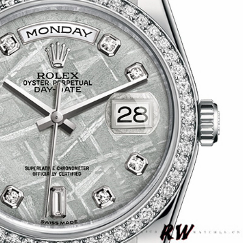 Platinum Meteorite Dial Diamond Bezel Date