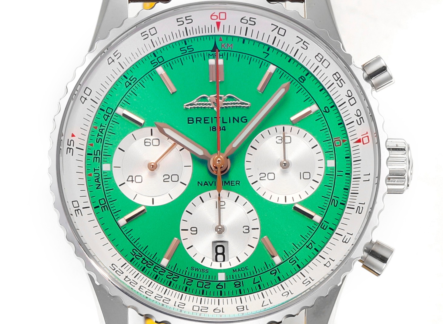 Emerald Green Dial Silver Sub‑Dial Racing Chronograph Automatic Watch