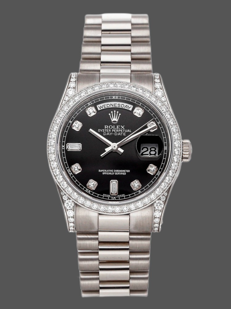 White Gold Black Diamond Dial