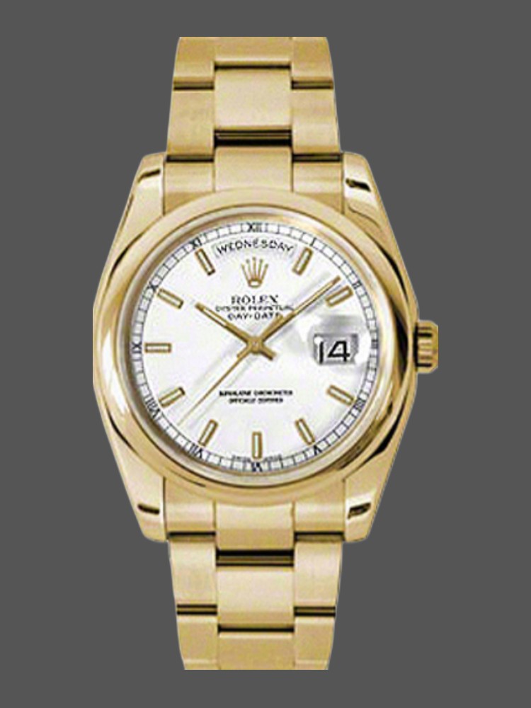 White Dial Yellow Gold Date 36mm Unisex