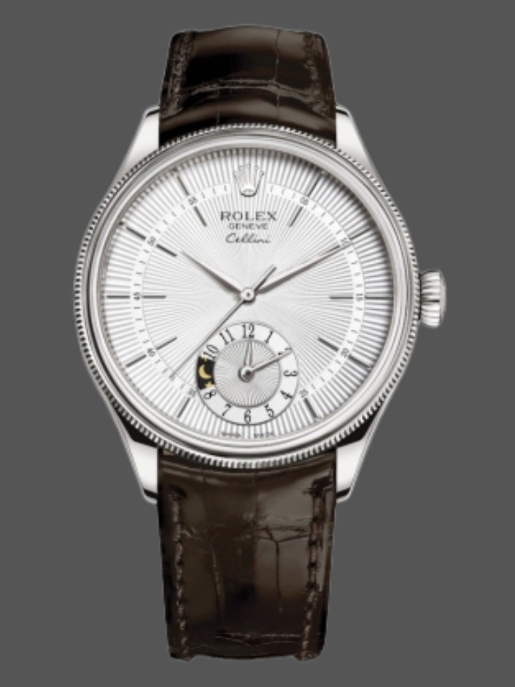 Silver Dial Brown Leather Strap