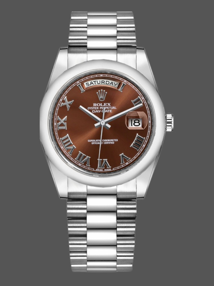 Chocolate Brown Dial White Gold Date 36mm Unisex