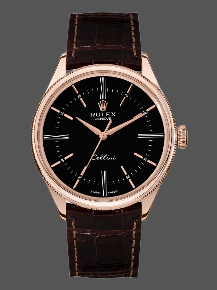 Black Dial Brown Leather Strap