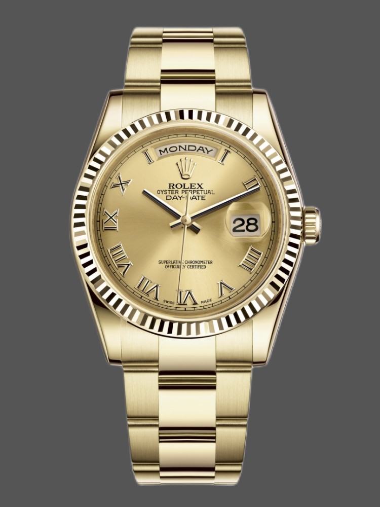 Champagne Dial Yellow Gold Date