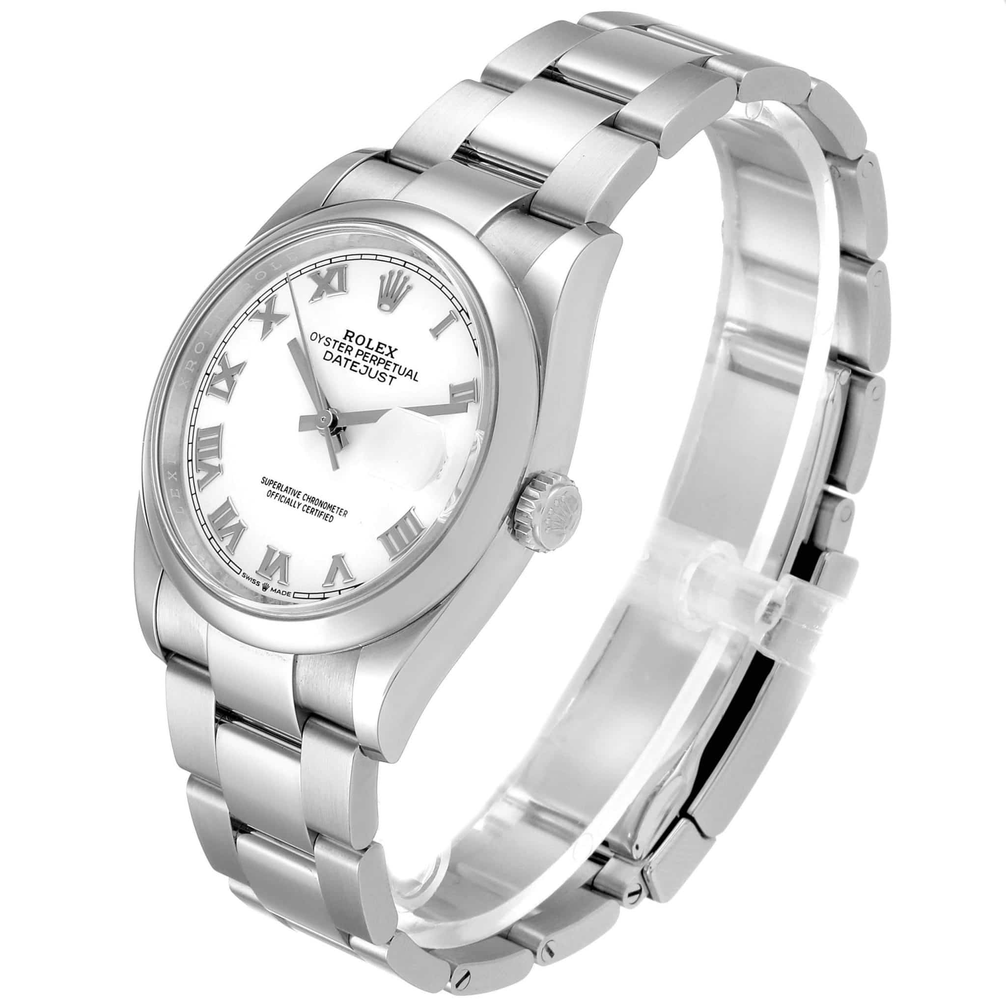 White Dial Stainless Steel 41mm Men