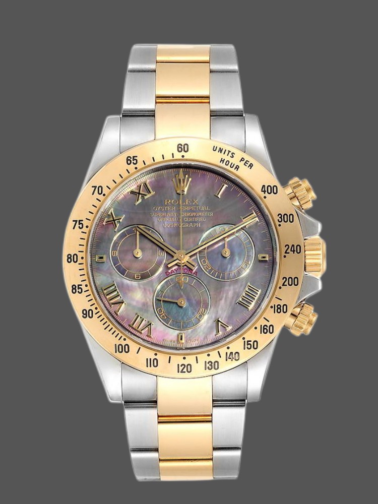 Black Mother of Pearl Dial Two Tone Chronograph 40mm Mens