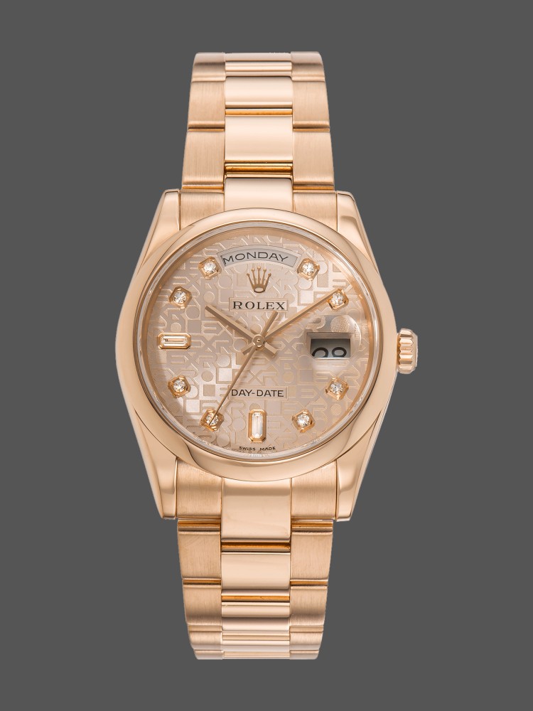 Champagne Dial Rose Gold Link Bracelet 36mm Unisex