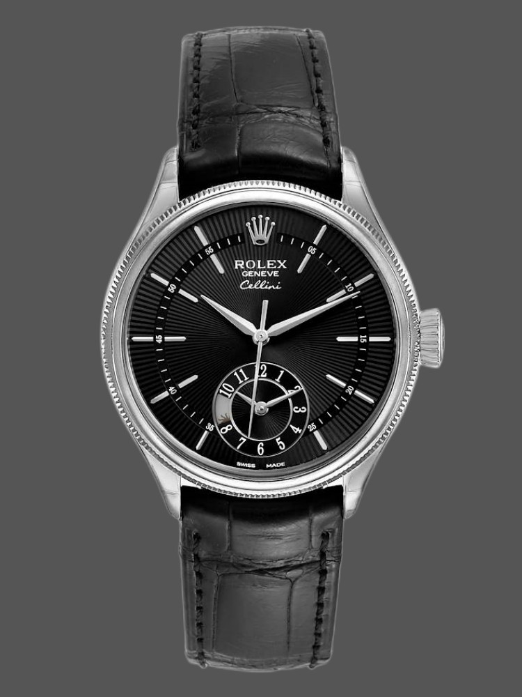 Black Dial White Gold Dual Time