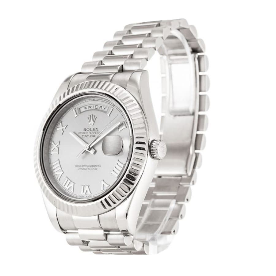White Roman Dial Platinum 40mm Men