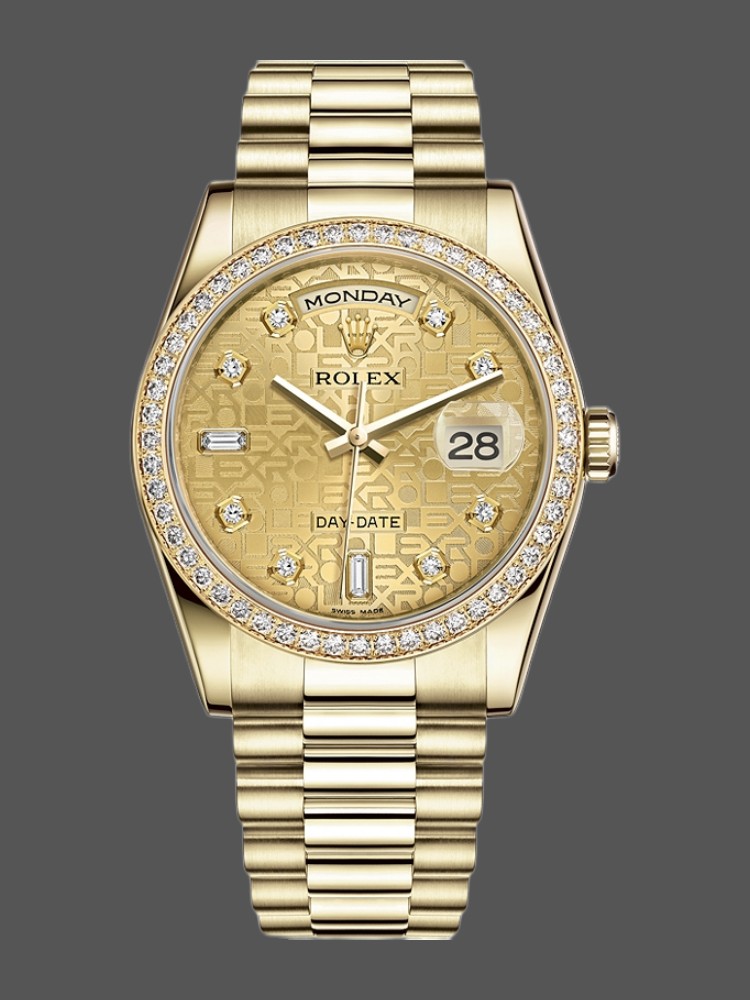 Champagne Jubilee Diamond Dial Yellow Gold Date