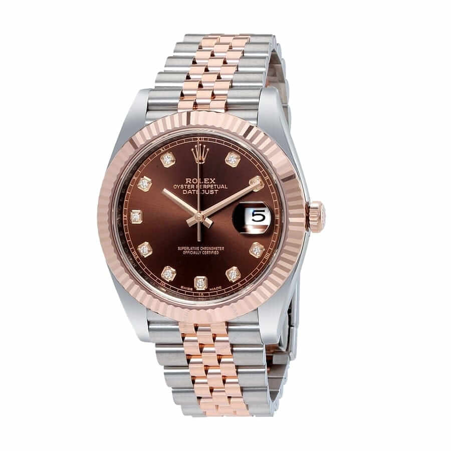 Chocolate Diamond Dial Rose Gold 41mm Men