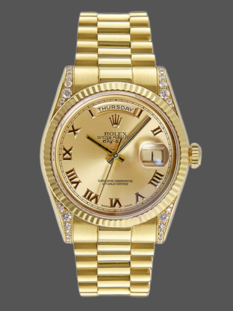 Champagne Roman Dial Diamond Bezel