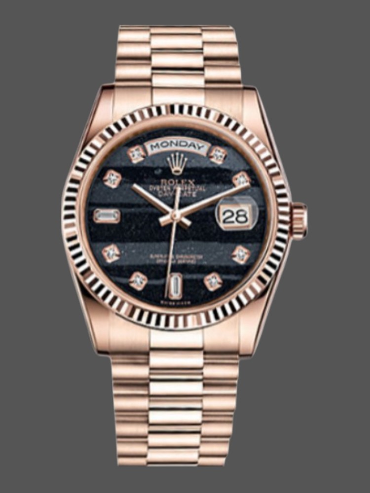 Everose Gold Diamond Ferrite Dial Date