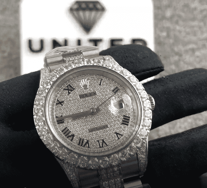 Diamond Markings Fluted Bezel Yellow Gold 41mm Men