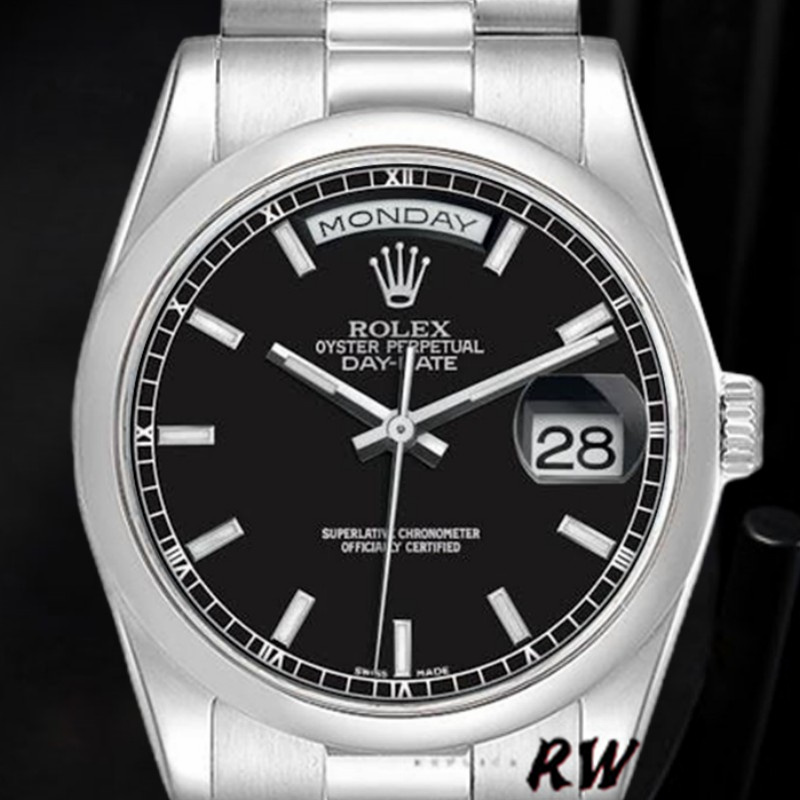 Black Dial Platinum Date 36mm Unisex