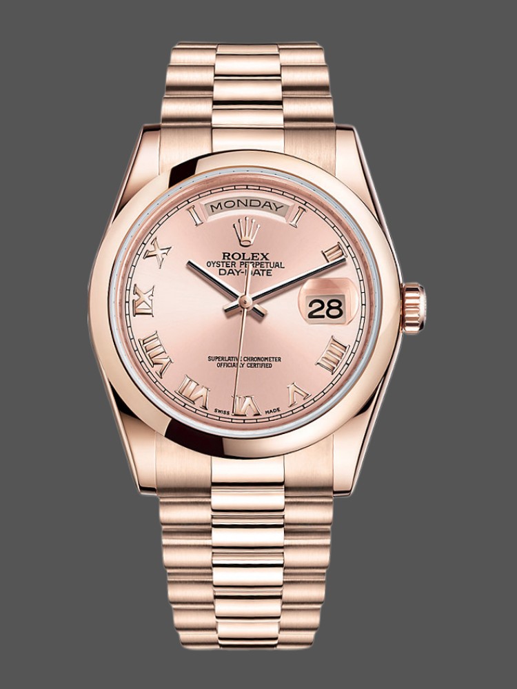 Pink Dial Rose Gold Date 36mm Unisex
