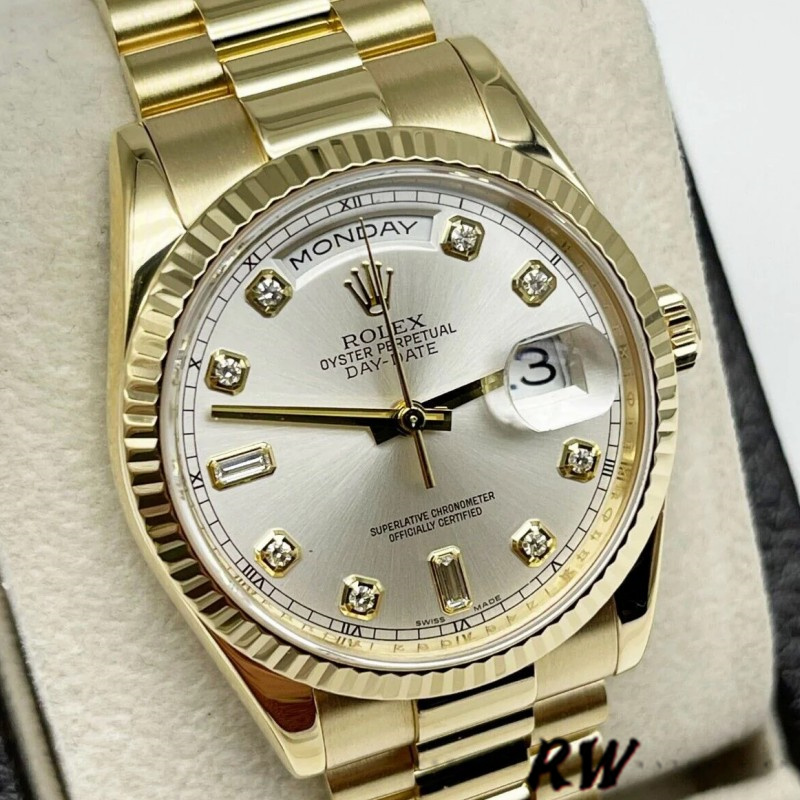 Silver Diamond Dial Date