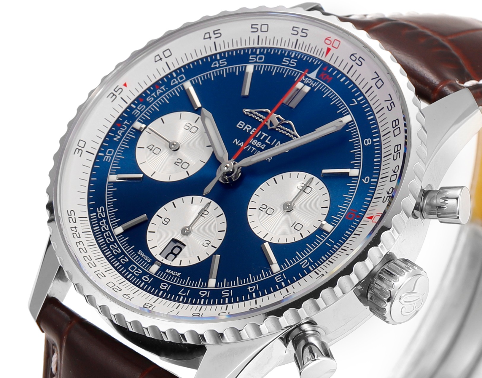Royal Blue Dial Silver Sub‑Dial Racing Chronograph Automatic Watch