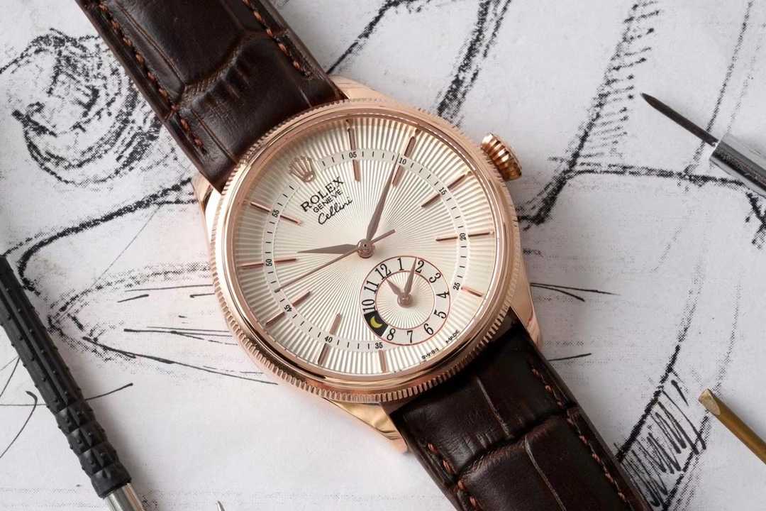 Silver Dial Brown Leather Strap