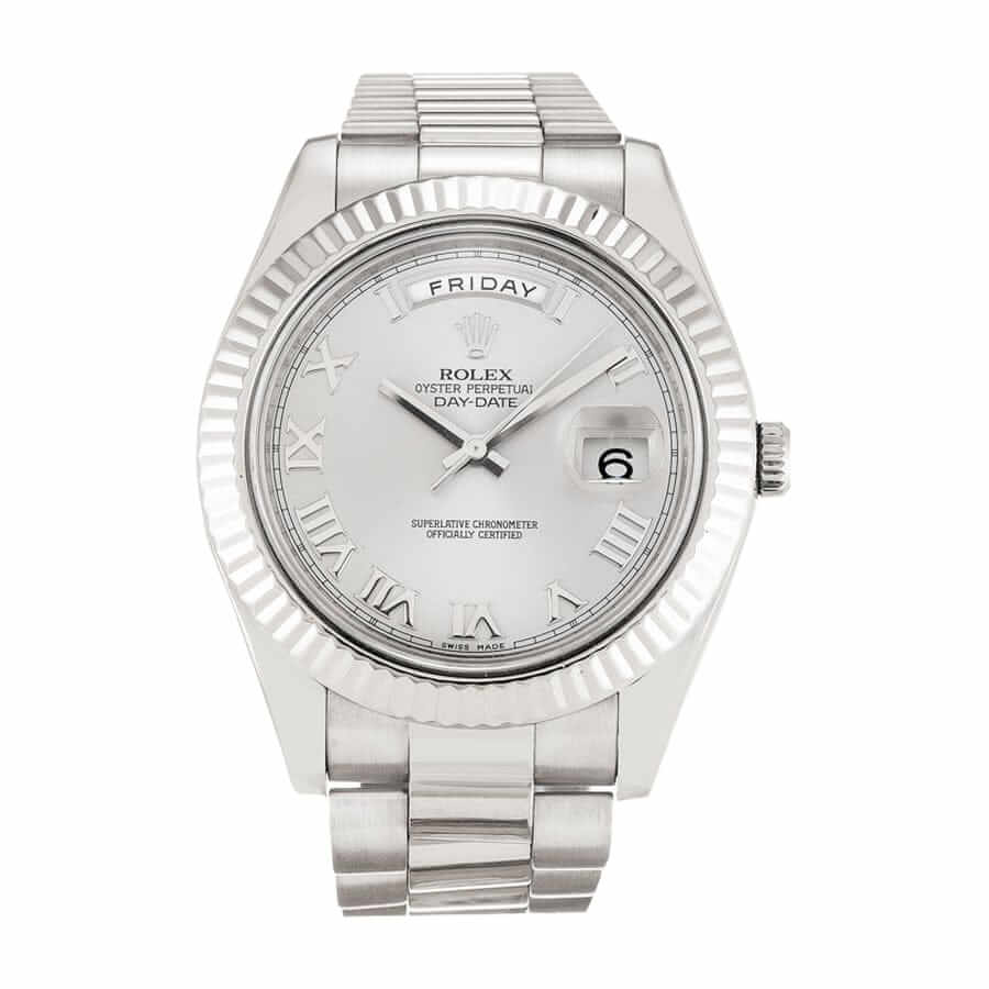White Roman Dial Platinum 40mm Men