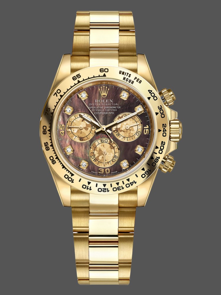 Black Mother Of Pearl Dial Yellow Gold 40mm Men