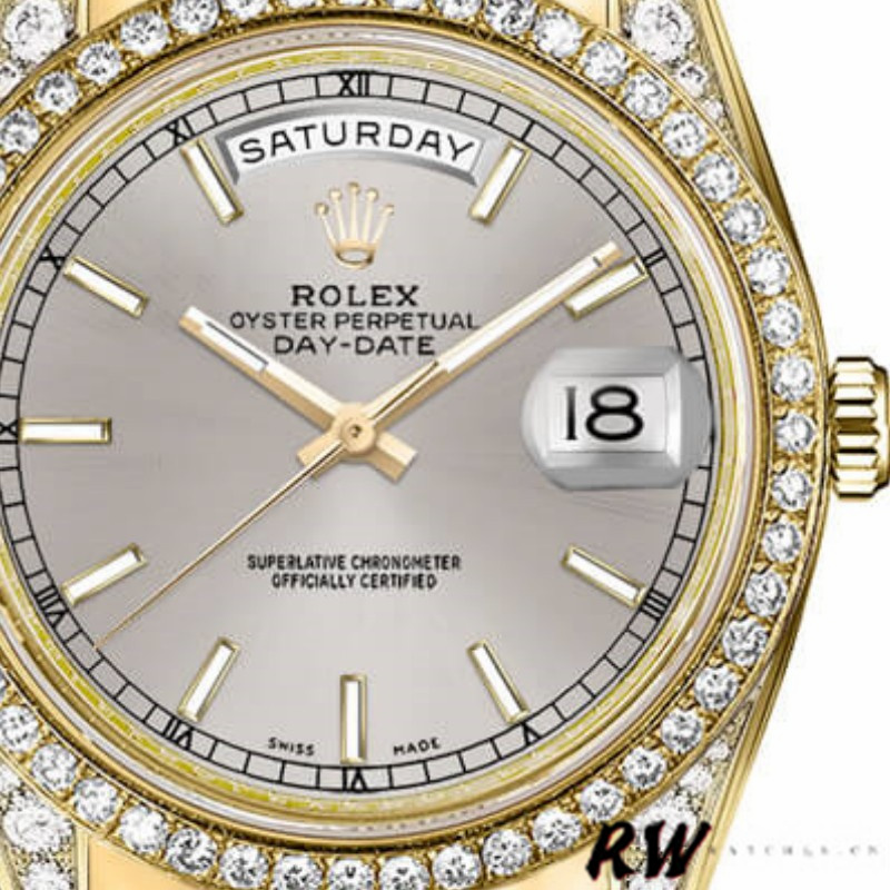 Yellow Gold Silver Index Dial