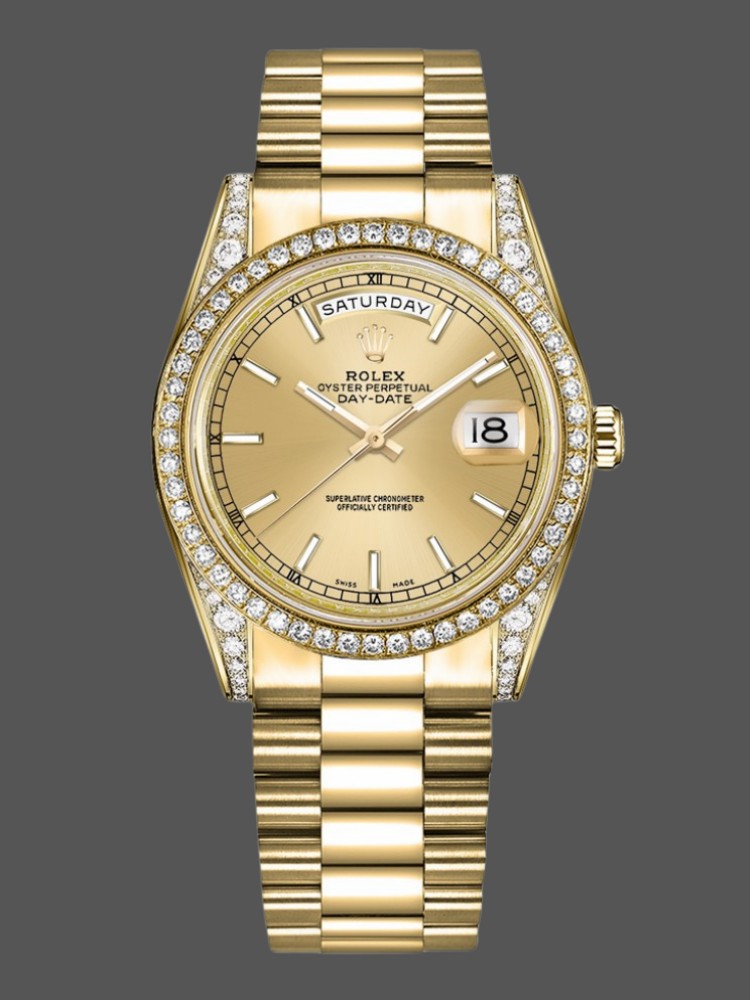 Diamond Bezel Champagne Index Dial