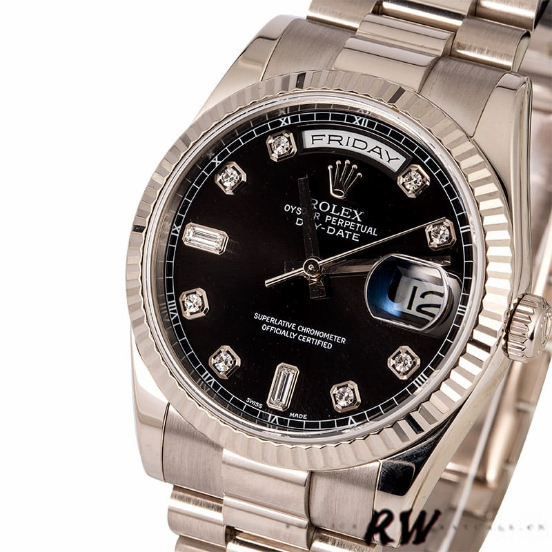 Black Diamonds Dial Fluted Bezel Date