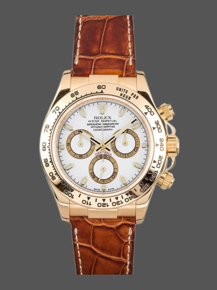 Yellow Gold White Dial Chronograph 40mm Mens