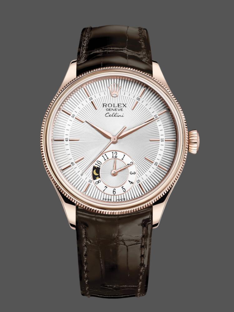 Silver Dial Brown Leather Strap