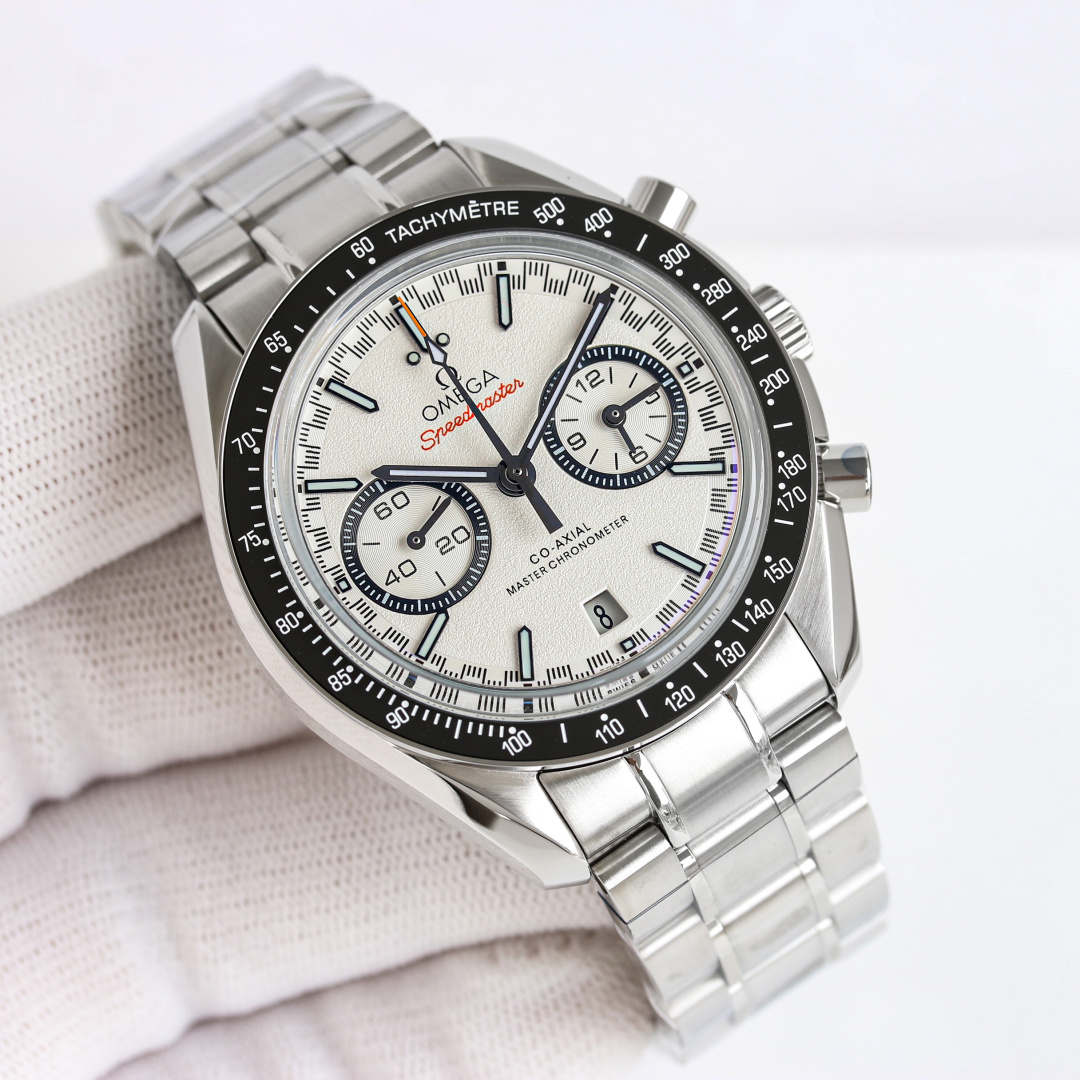 Professional Racing Chronograph | White Panda Dial & Orange Accents