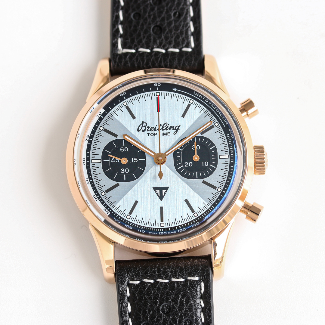 Ice Blue Sunburst Chronograph | 40mm Rose Gold-Toned Case
