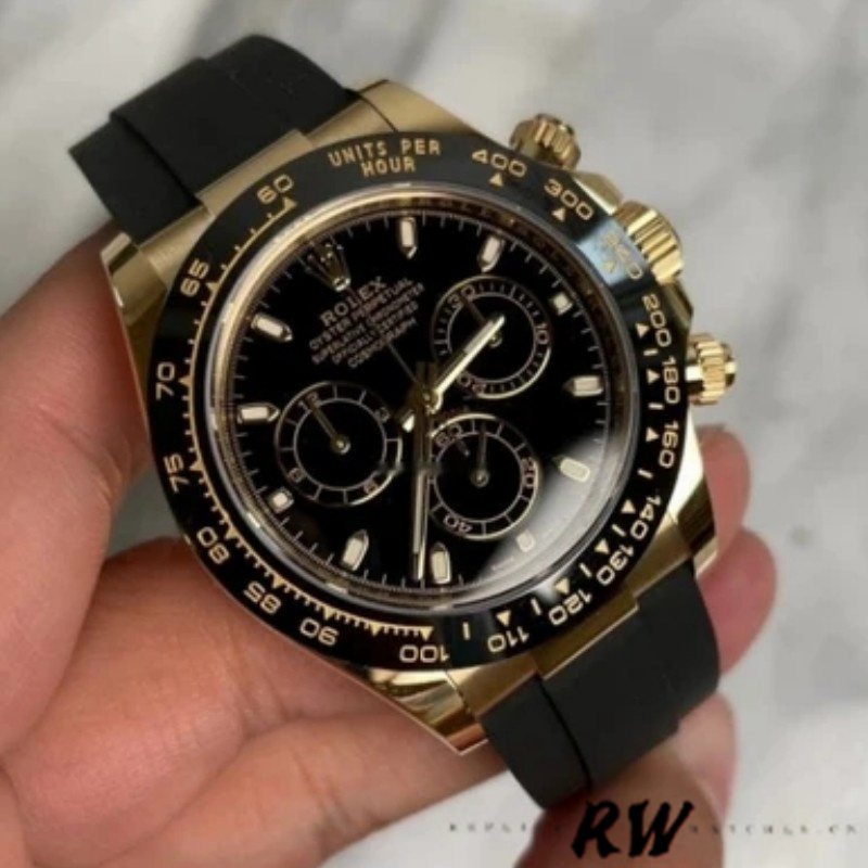 Black Dial Yellow Gold Chronograph 40mm Mens
